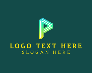 Video Player Letter P logo design