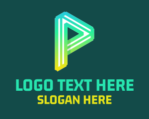 Video Player - Video Player Letter P logo design