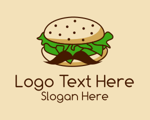 Brown Burger Mustache Logo