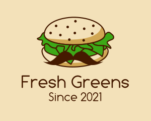 Lettuce - Brown Burger Mustache logo design