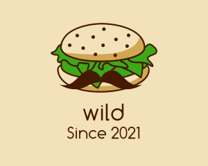 Kitchen - Brown Burger Mustache logo design