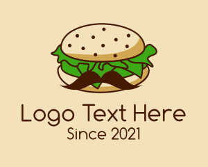 Hamburger - Brown Burger Mustache logo design
