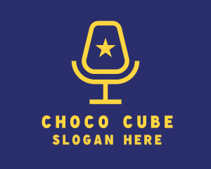 Influencer - Celebrity Microphone Podcast logo design