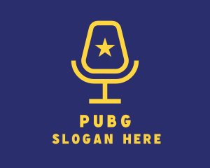 Yellow - Celebrity Microphone Podcast logo design