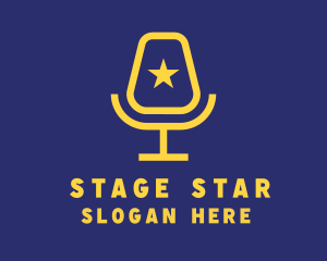 Actor - Celebrity Microphone Podcast logo design