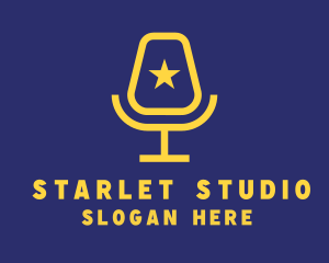 Actress - Celebrity Microphone Podcast logo design