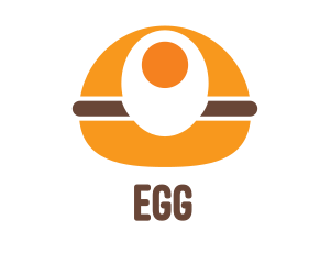 Fastfood Egg Burger logo design