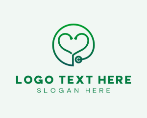 Doctor - Medical Heart Stethoscope logo design