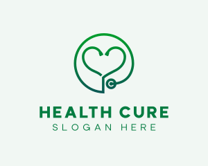 Medication - Medical Heart Stethoscope logo design