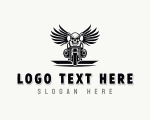 Racing - Skull Biker Gang Wings logo design