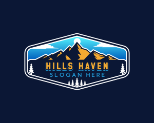 Mountains Scenery Badge logo design