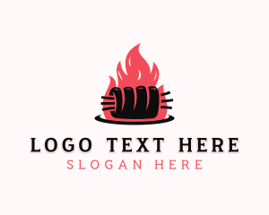 Dining - Flame Roast Pork logo design