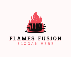 Flame Roast Pork logo design