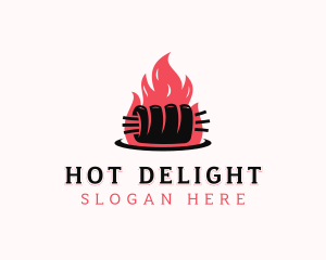 Flame Roast Pork logo design