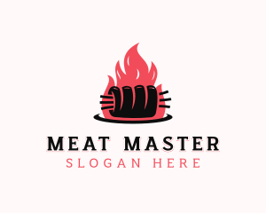 Flame Roast Pork logo design