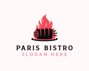 Flame Roast Pork logo design