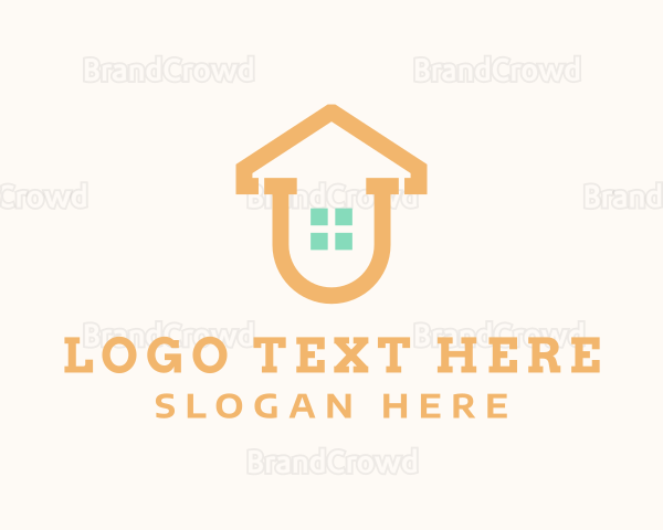 House Realtor Letter U Logo