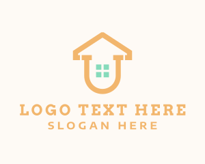 House - House Realtor Letter U logo design