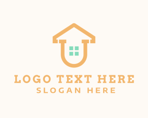 House - House Realtor Letter U logo design