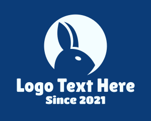 Woodland Creature - Rabbit Head Silhouette logo design