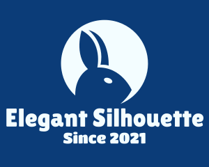 Rabbit Head Silhouette logo design