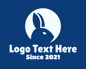Kids Apparel - Rabbit Head Silhouette logo design