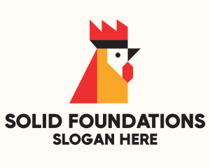 Geometric Rooster Head Logo