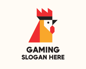 Geometric Rooster Head Logo