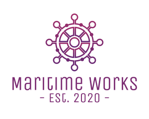 Marine Wheel Helm Technology logo design