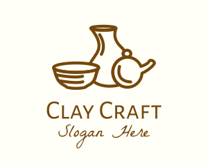 Clayware - Brown Ceramic Homeware logo design