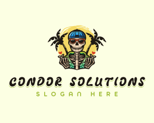 Tropical Skeleton Summer Logo