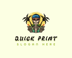 Tropical Skeleton Summer Logo