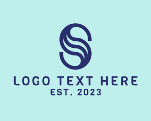 Typography - Digital Waves Letter S logo design