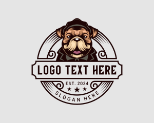 Dog Bulldog Suit logo design