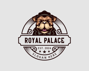 Dog Bulldog Suit Logo