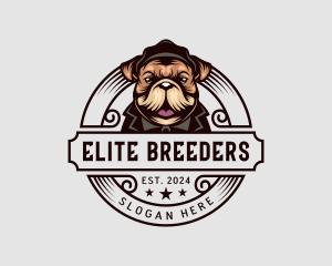 Dog Bulldog Suit logo design