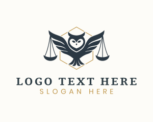 Weighing Scale - Owl Legal Justice logo design