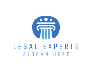 Law - Financing Pillar Law Badge logo design