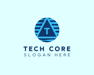 Cyber Tech Triangle logo design