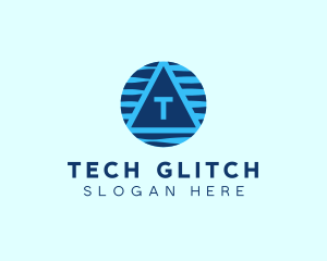 Cyber Tech Triangle logo design