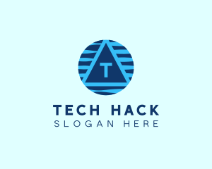 Cyber Tech Triangle logo design