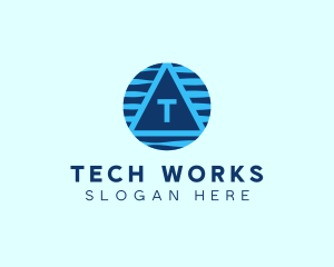 Cyber Tech Triangle logo design