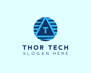 Cyber Tech Triangle logo design