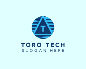 Cyber Tech Triangle logo design