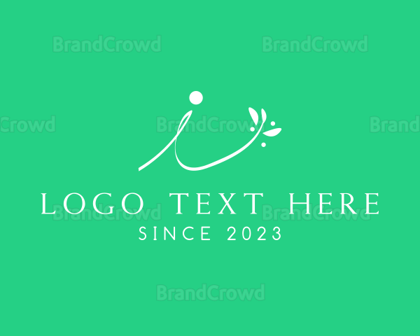 Floral Leaf Letter I Logo