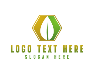 Green - Herbal Leaf Hexagon logo design