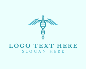 Diagnostic - Medical Caduceus Wings logo design