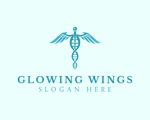 Medical Caduceus Wings logo design