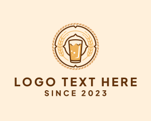 Champagne - Oktoberfest Beer Glass logo design