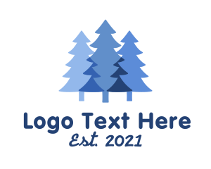 Frozen - Winter Pine Trees logo design